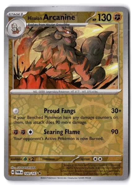 Hisuian Arcanine - Twilight Masquerade #100/167