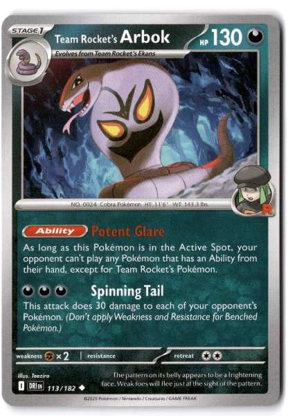 Team Rocket's Arbok - Destined Rivals #113/182