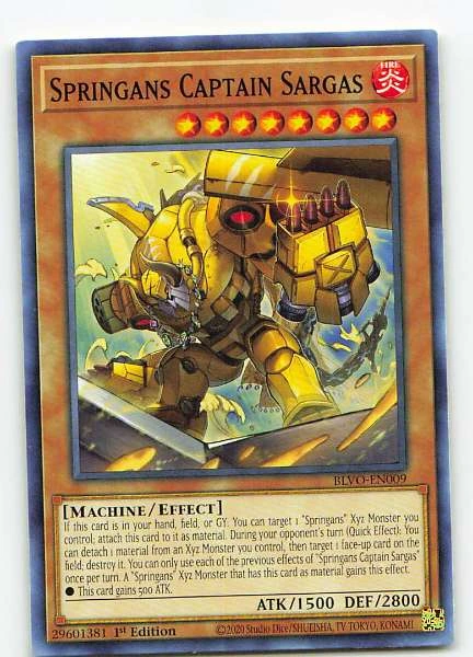 Springans Captain Sargas - Blazing Vortex #BLVO-EN009