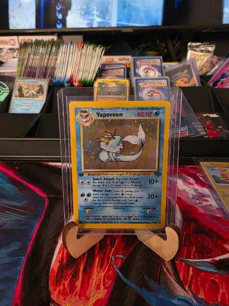 Vaporeon Jungle Holo Rare 12/64 1st Editition Vintage WOTC Pokémon Card LP #12/64