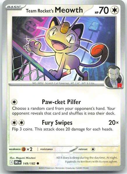 Team Rocket's Meowth - Destined Rivals #149/182