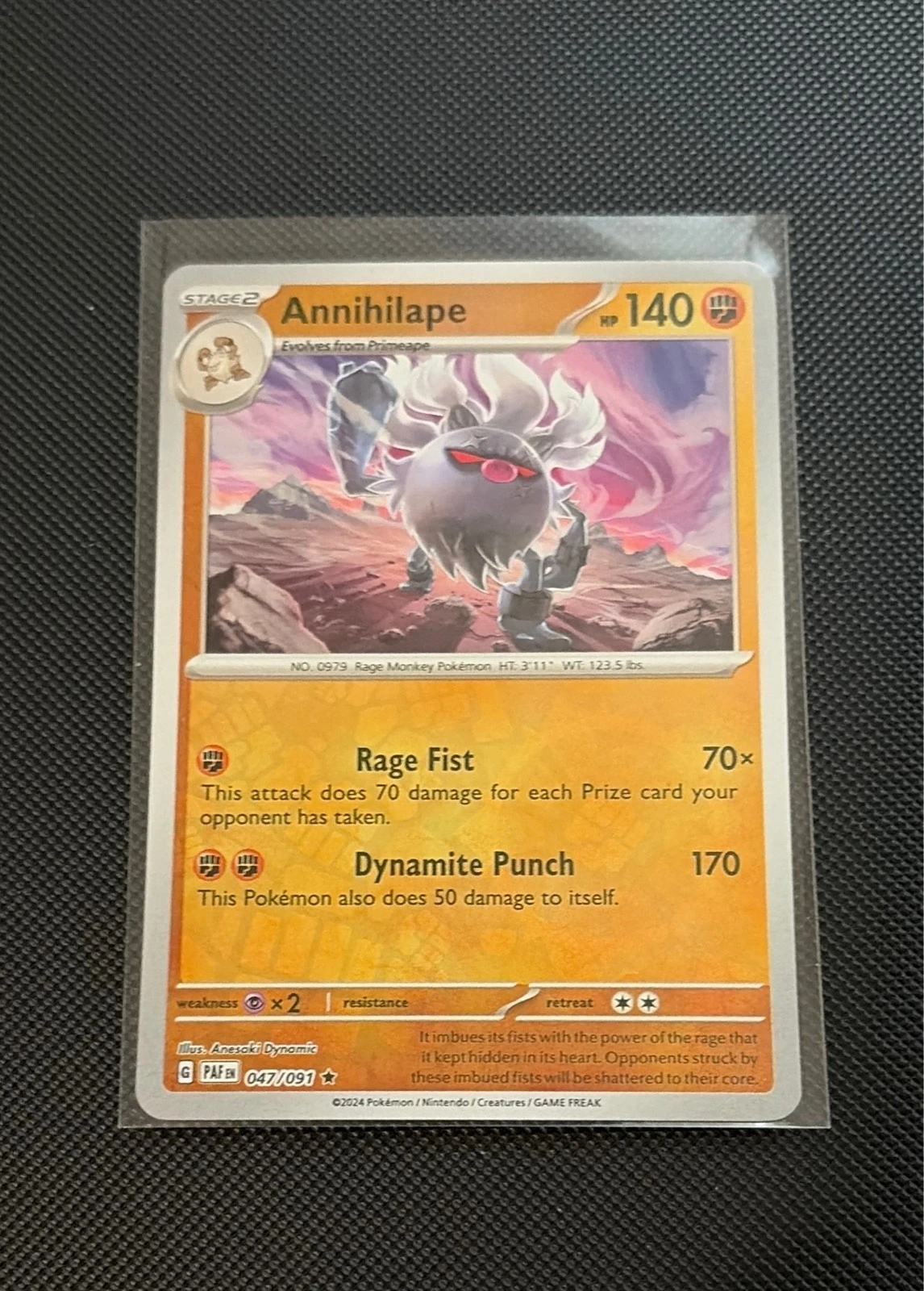 ANNIHILAPE 047/091  - Reverse Holo Rare - Paldean Fates - NM/M #047/091