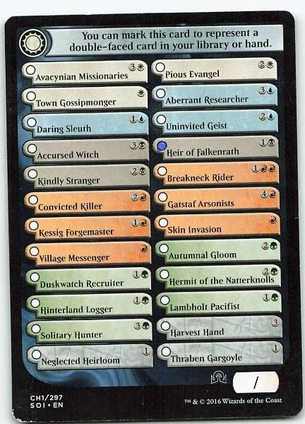 Checklist - Shadows over Innistrad #CH1/297