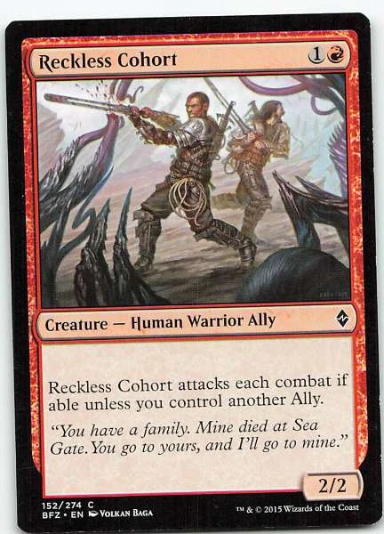 Reckless Cohort - Battle for Zendikar #152/274