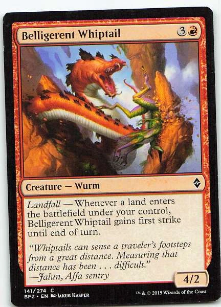 Belligerent Whiptail - Battle for Zendikar #141/274