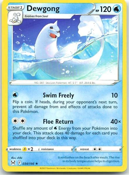 Dewgong - Lost Origin #034/196