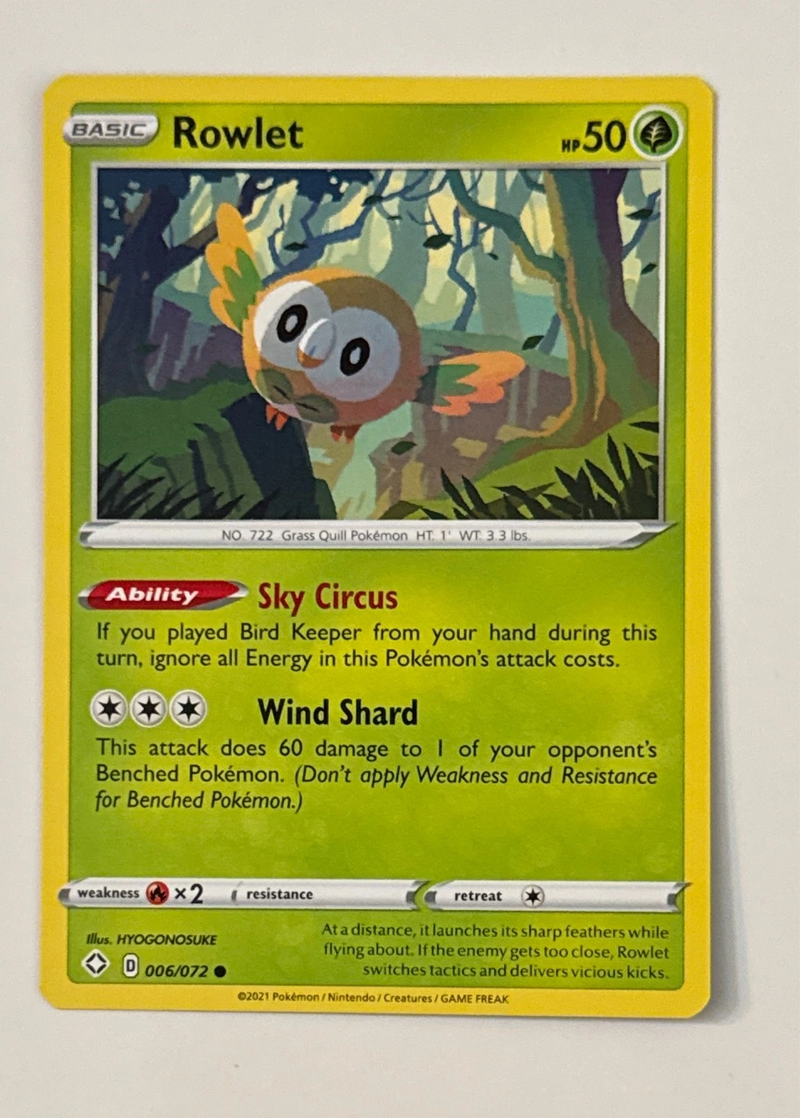 Rowlet - Pokémon Shining Fates #006/072