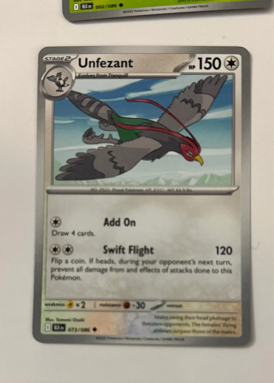 Unfezant - Black & White #073/086