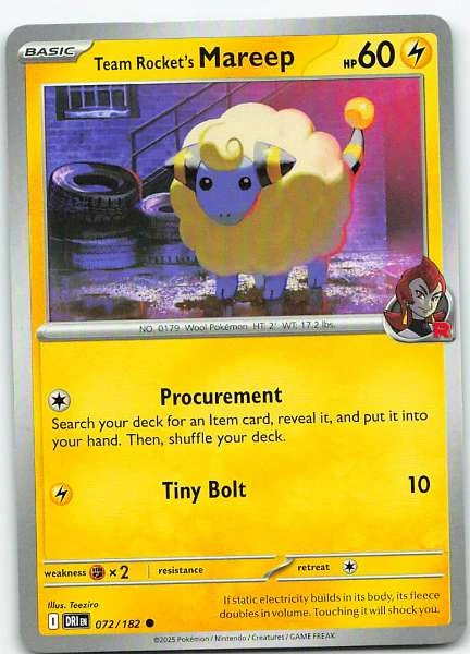Team Rocket's Mareep - Destined Rivals #072/182