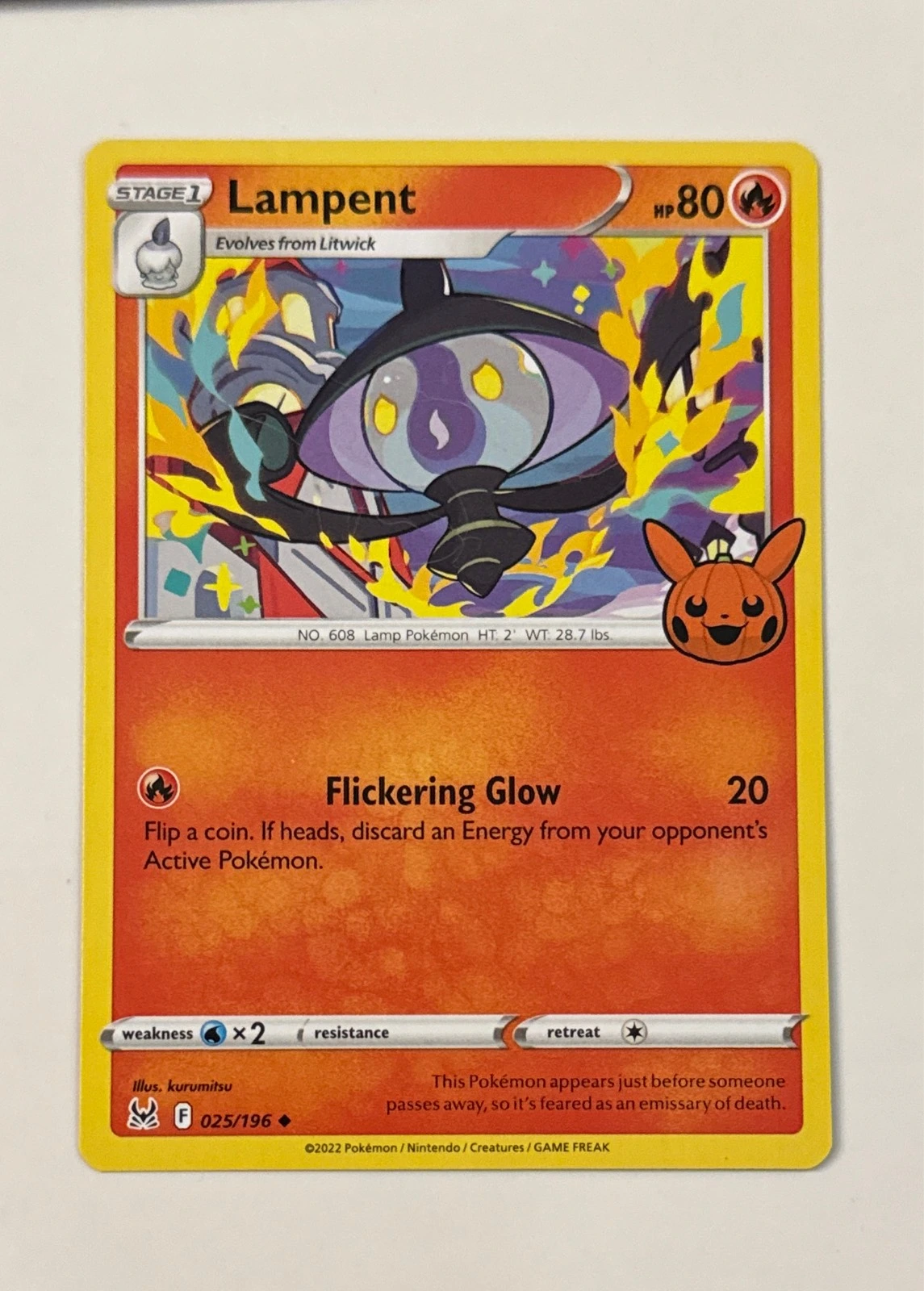 Lampent - Pokémon Trading Card Game Halloween 2022 #025/196