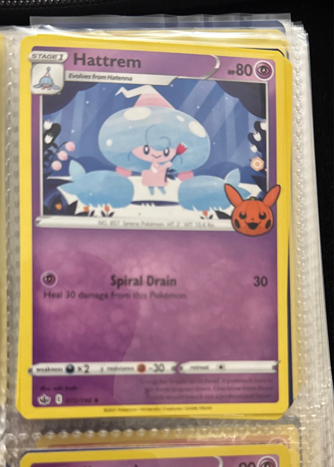 Hattrem - Pokémon Trading Card Game Halloween Pumpkin Pack #072/198