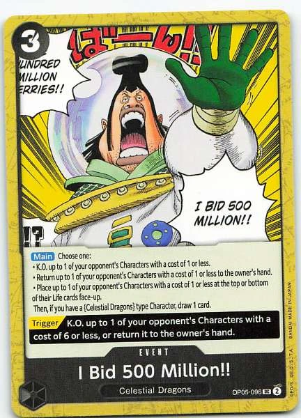 I Bid 500 Million!! - Awakening of the New Era #OP05-096