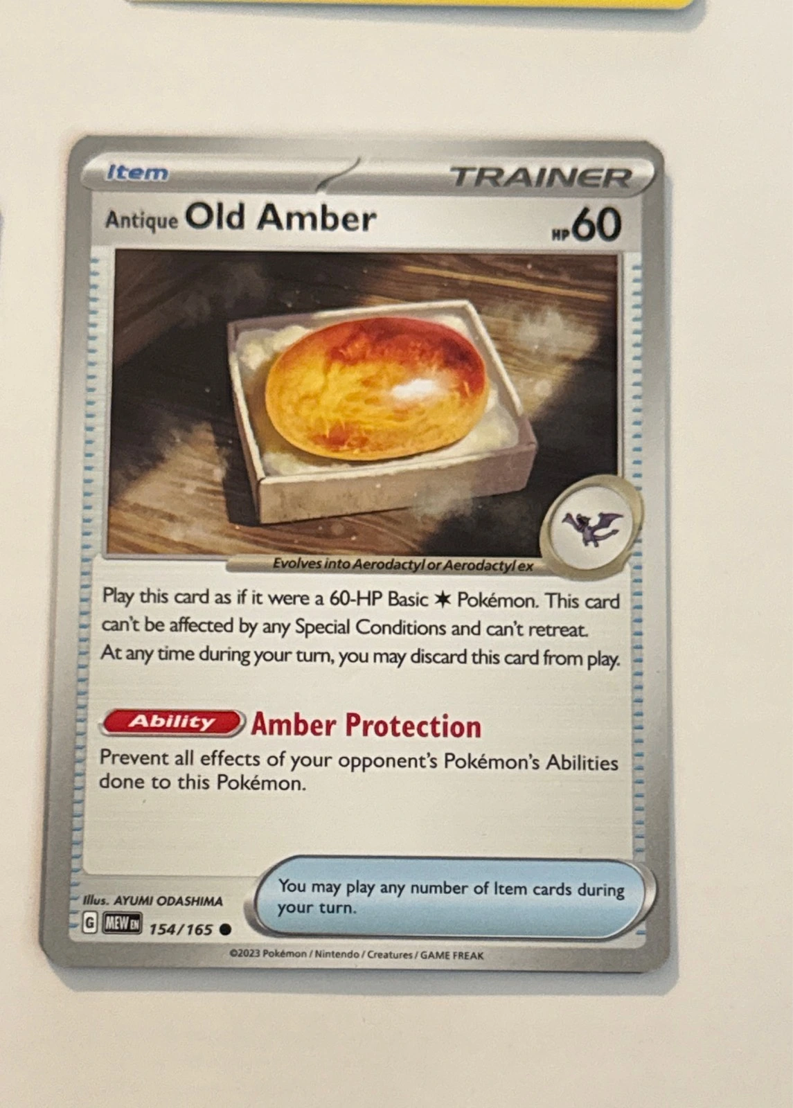Antique Old Amber - Pokémon 151 #154/165
