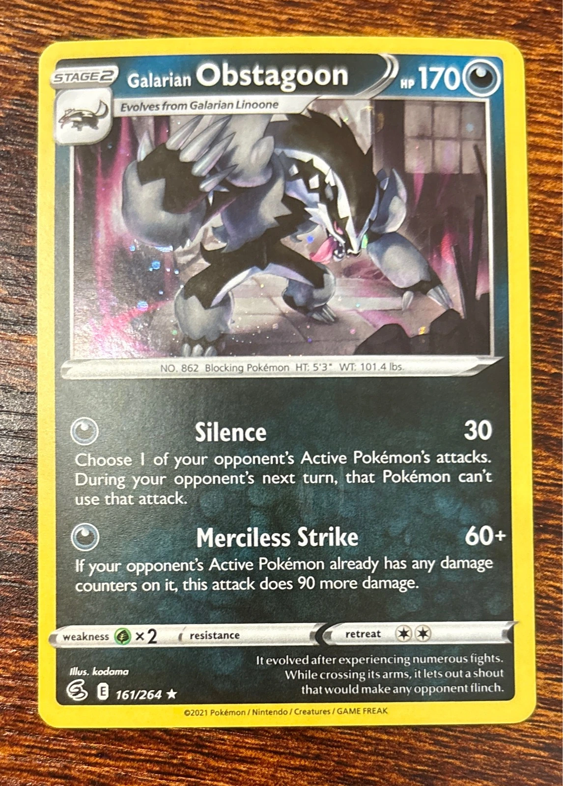 Galarian Obstagoon - Fusion Strike #161/264