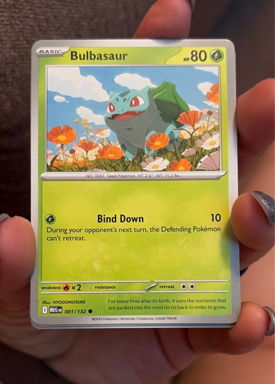 4x Bulbasaur 001/132 Me01: Mega Evolution PLAYSET x4 - Pokemon TCG - NM #001/132