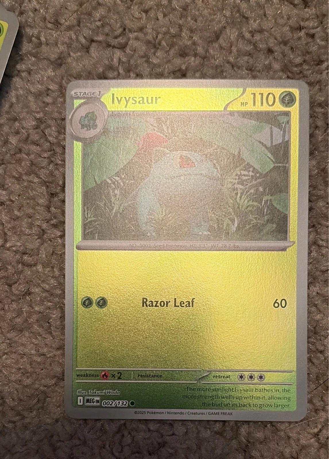 Pokemon - Ivysaur 002/132  - Reverse Holo - Mega Evolution - New #002/132