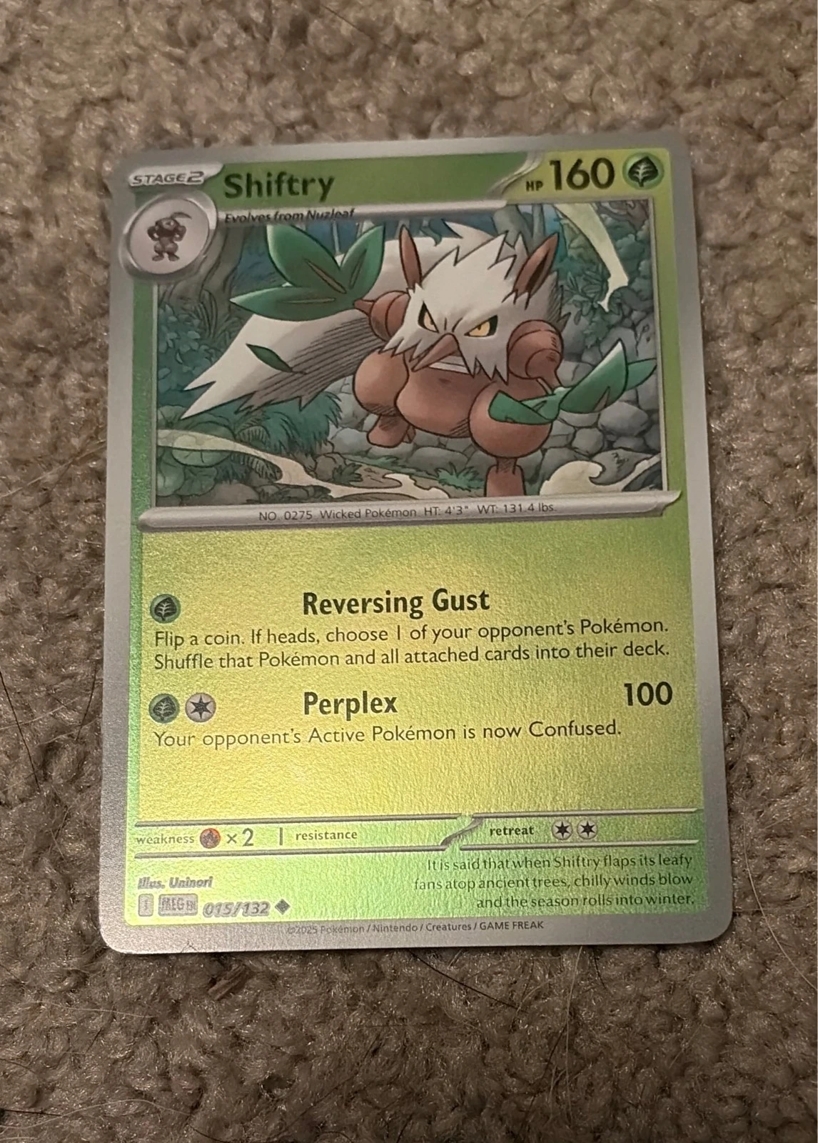 Shiftry 015/132 Uncommon Mega Evolution Pokemon Reverse Holo Near Mint #015/132