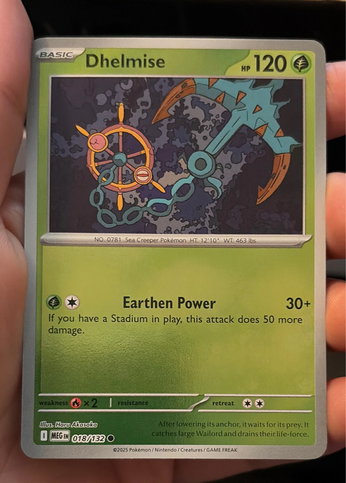 Dhelmise Mega Evolution 018/132 Common Reverse Holo Pokemon Near Mint - Pokémon TCG: Scarlet & Violet—Prismatic Evolutions #018/132