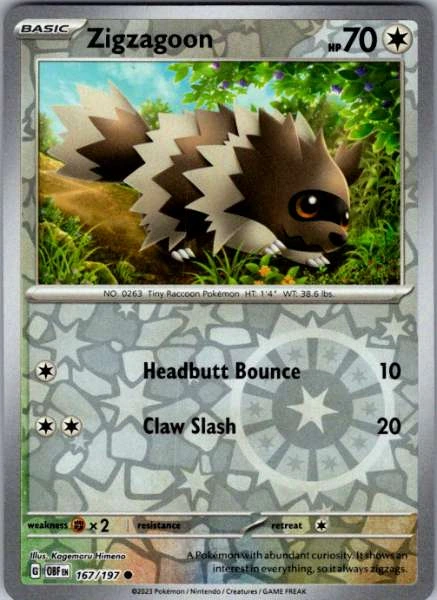 Zigzagoon - Obsidian Flames #167/197