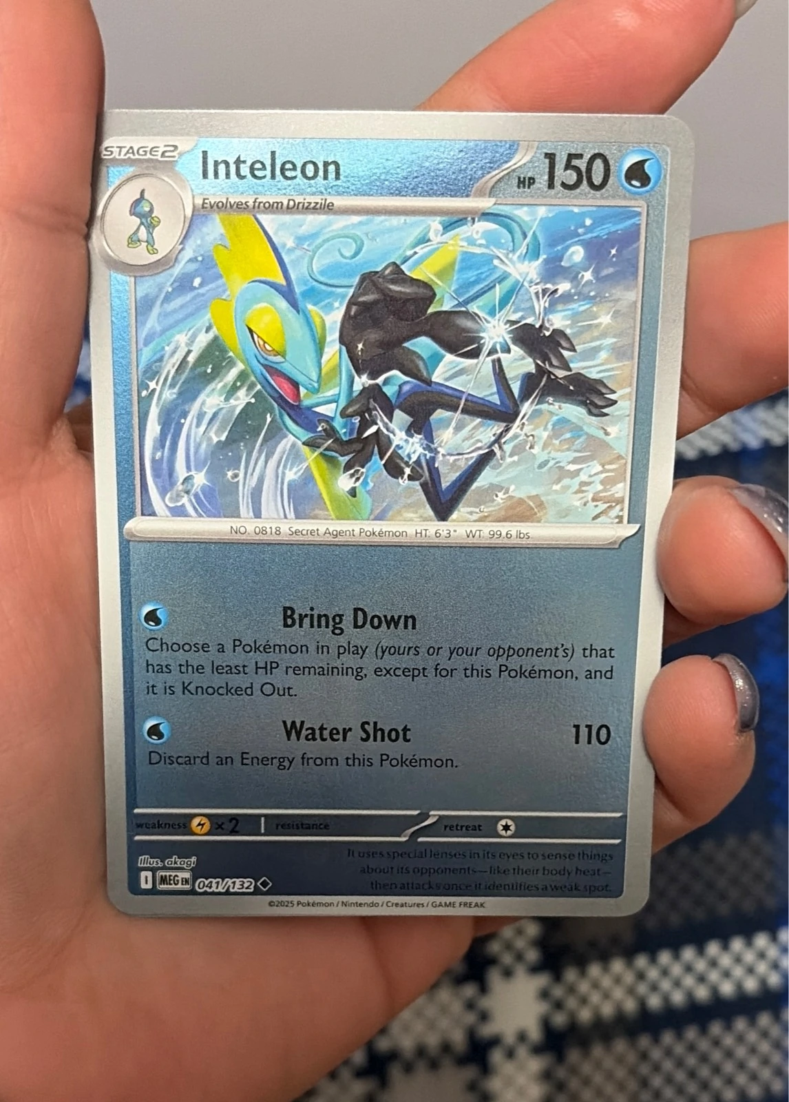 Inteleon 041/132 Uncommon Mega Evolution Pokemon Reverse Holo Near Mint - Pokémon TCG Mega Evolution #041/132
