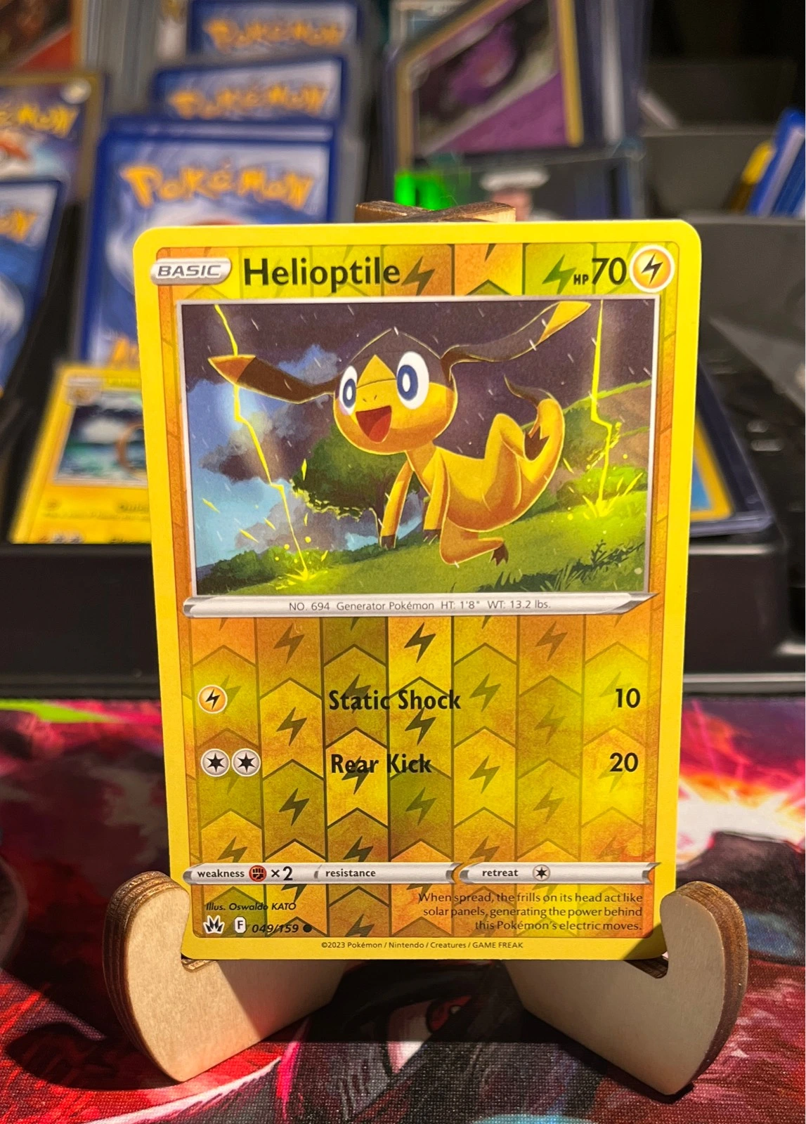 Pokemon - Helioptile - 049/159 -  Reverse Holo  - Crown Zenith  - NM/M #049/159