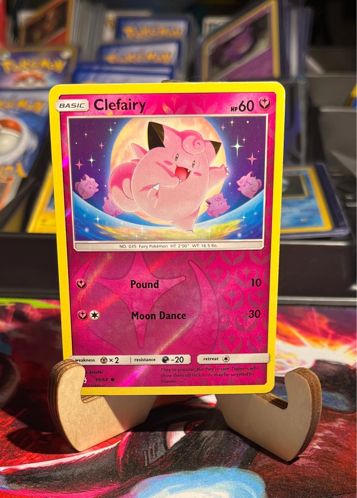 Clefairy 39/68 Hidden Fates Pokemon Reverse Holo NM #39/68