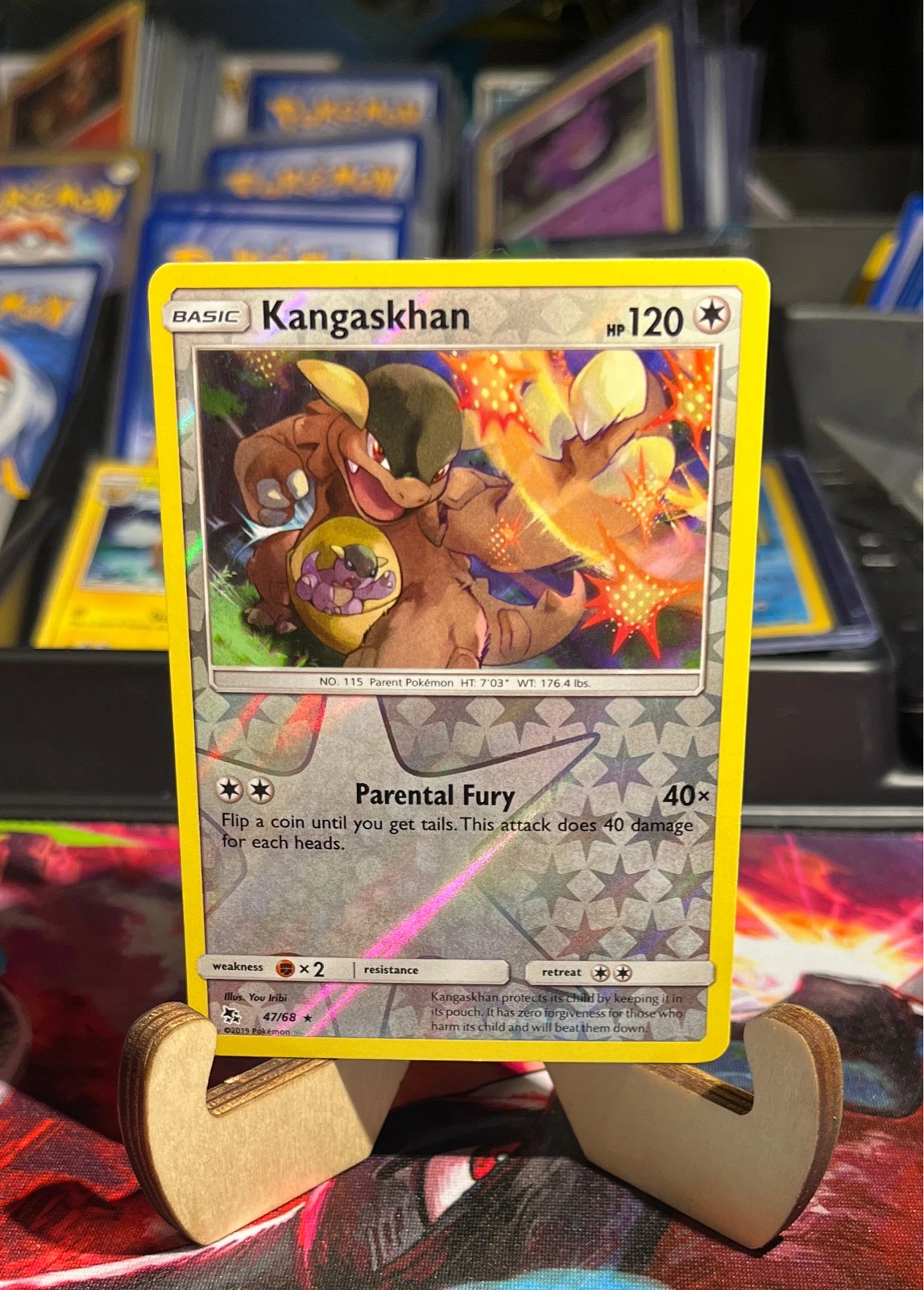 Kangaskhan Reverse Holo Hidden Fates 47/68 R NM Pokemon #47/68