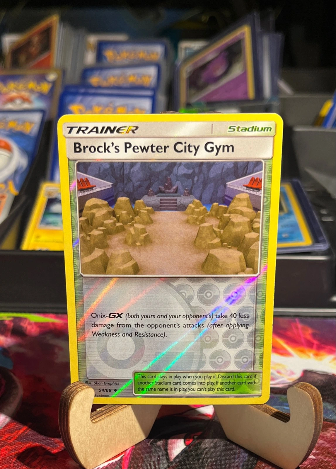 Pokemon - BROCK'S PEWTER CITY GYM - 54/68 - Reverse Holo - Hidden Fates  - NM/M #54/68