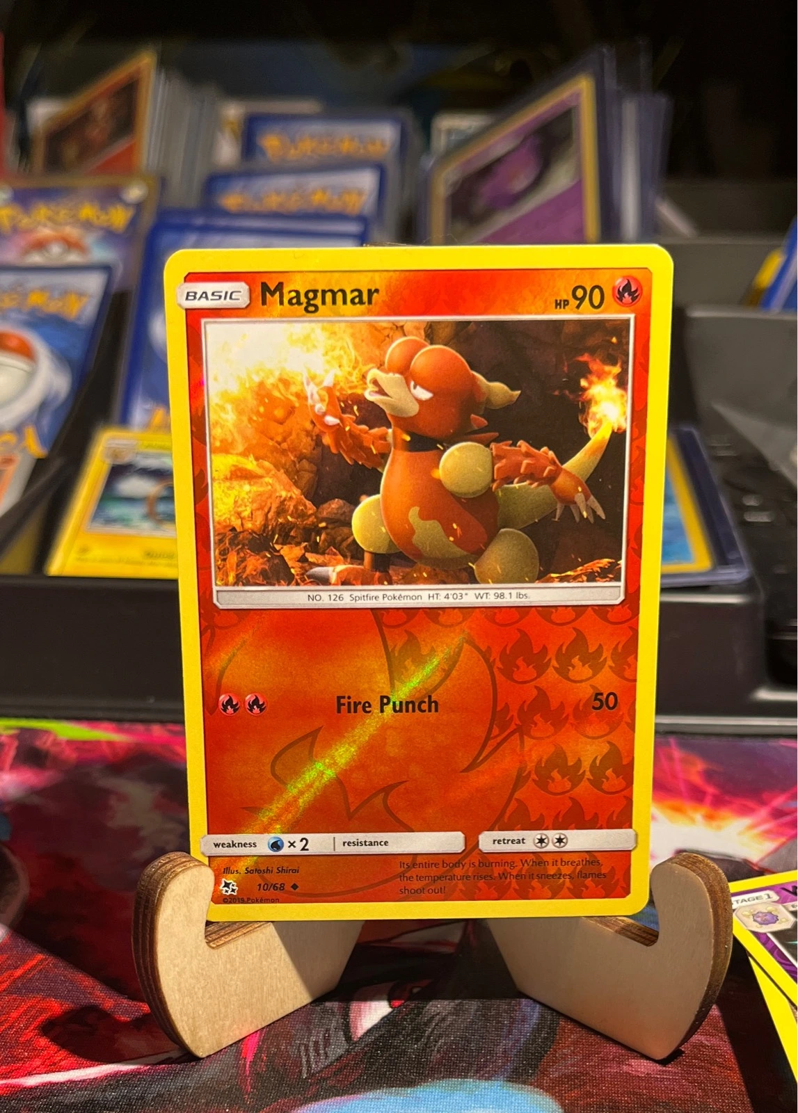 Pokemon -  Magmar - 10/68  -  Hidden Fates  - Reverse  Holo - NM/M #10/68