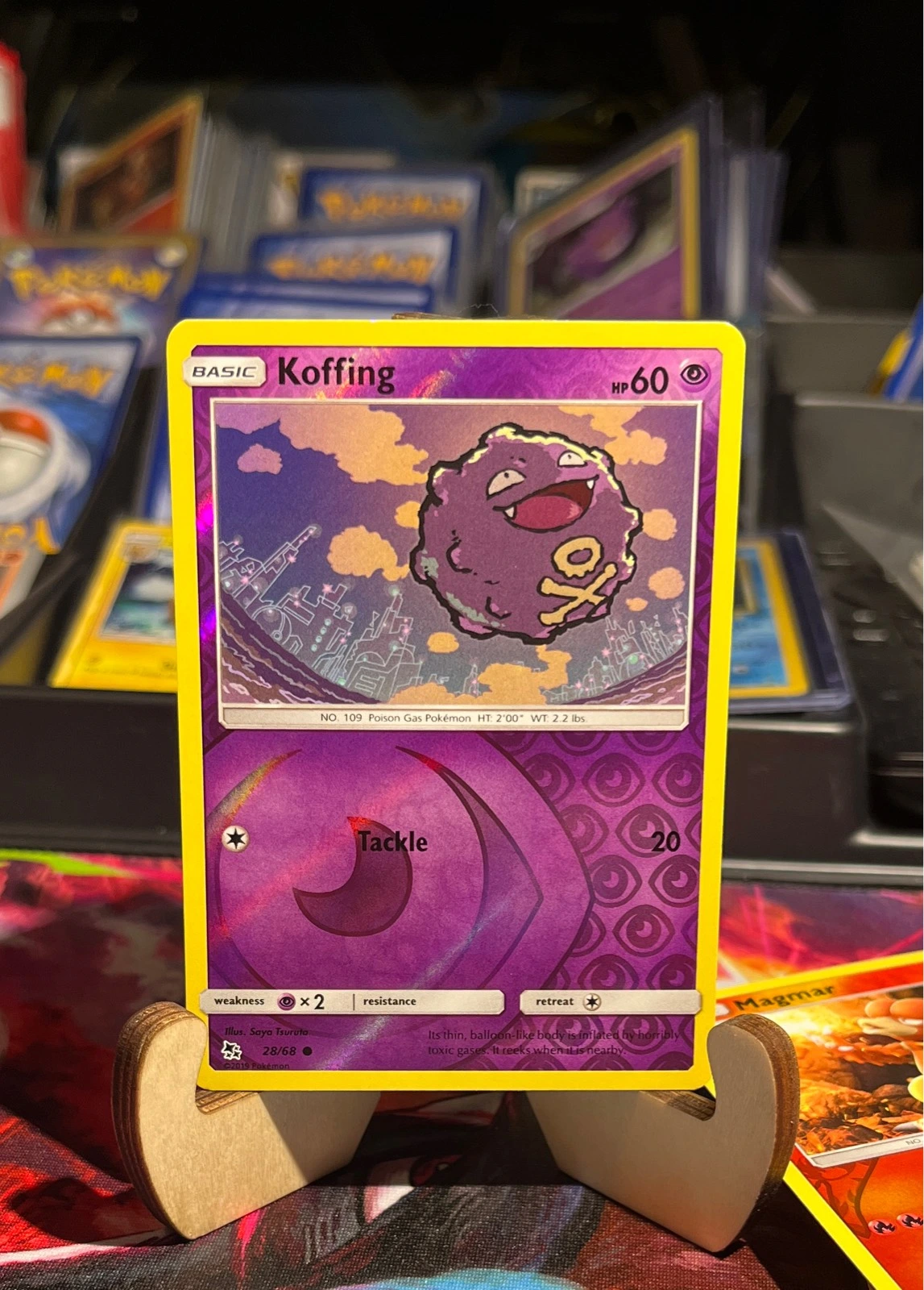 Koffing 28/68 - Hidden Fates Reverse Holo - PTCG #28/68