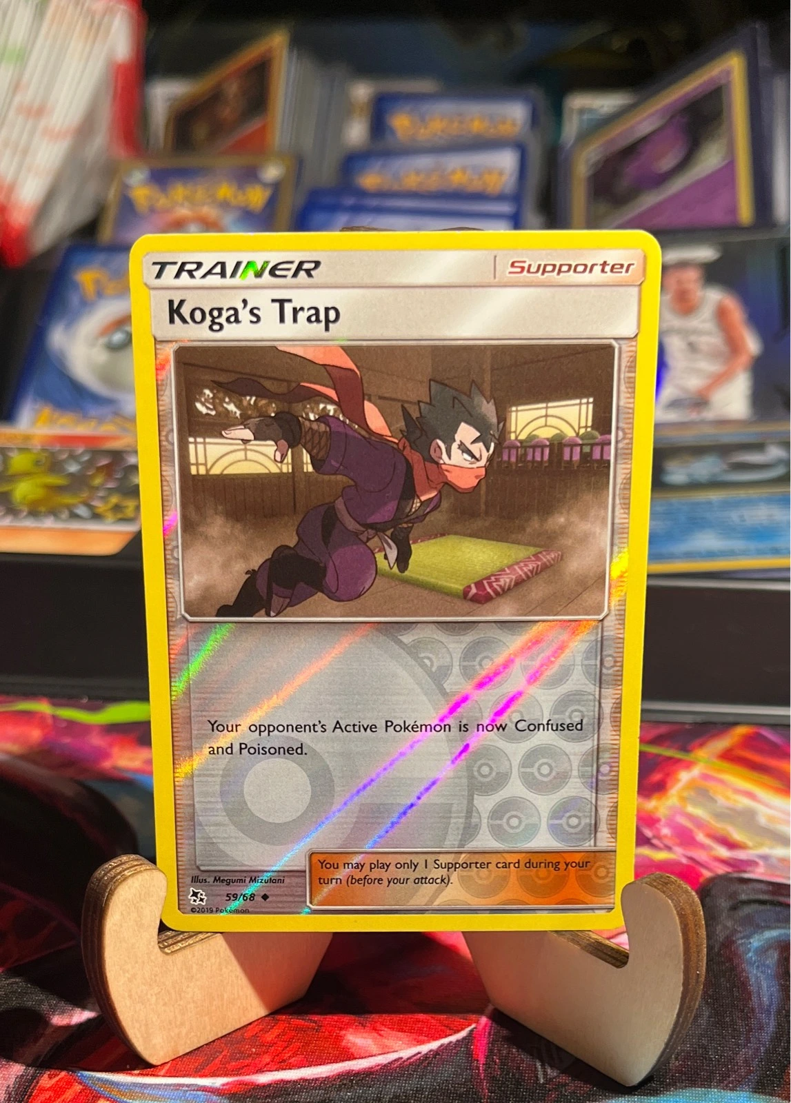Pokemon - Hidden Fates 59/68 Koga's Trap Reverse Holo  - NM/M #59/68