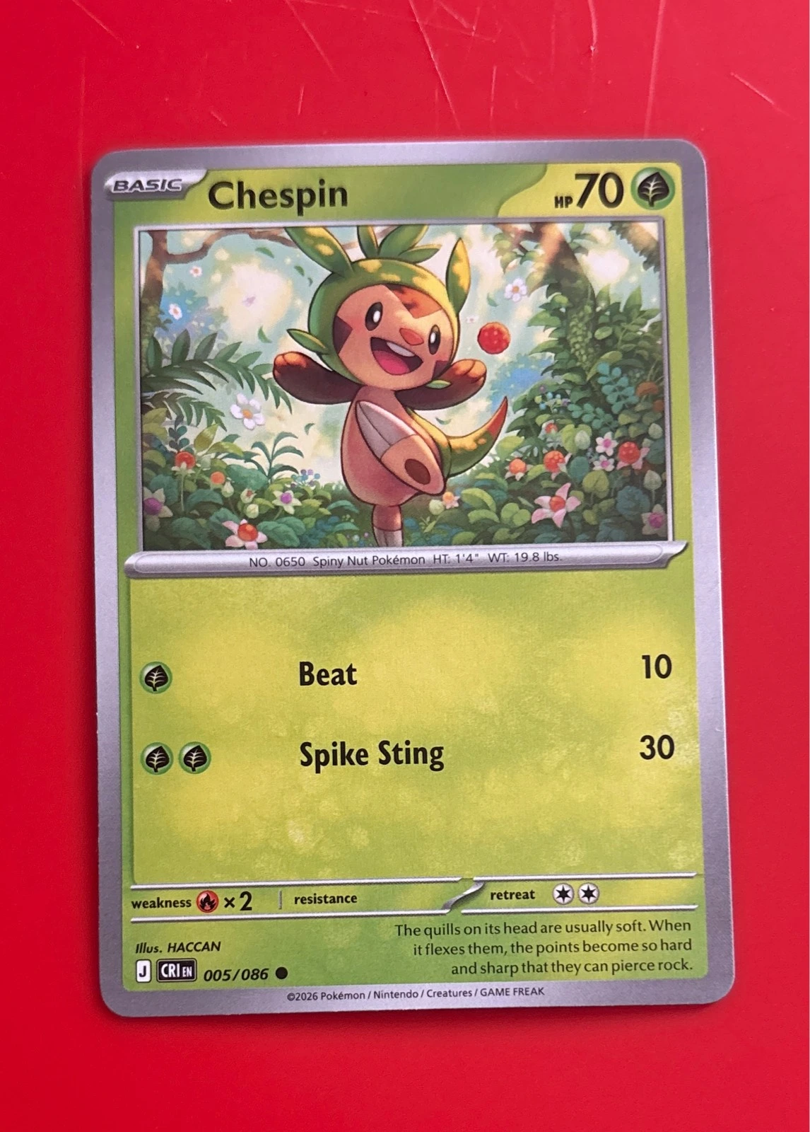 Chespin - Chaos Rising Mega Evolution #005/086