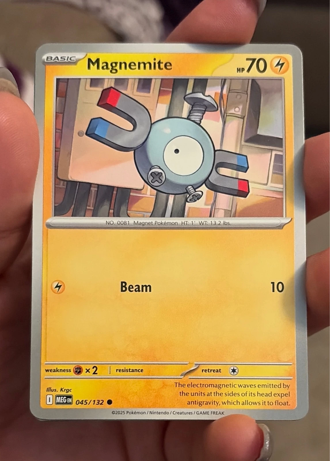Magnemite 045/132 Common Mega Evolution Pokemon Near Mint - Mega Evolutions #045/132