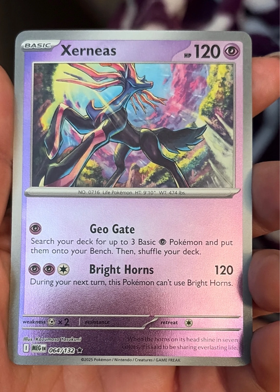 Xerneas 064/132 Rare Mega Evolution Pokemon Reverse Holo NM #064/132