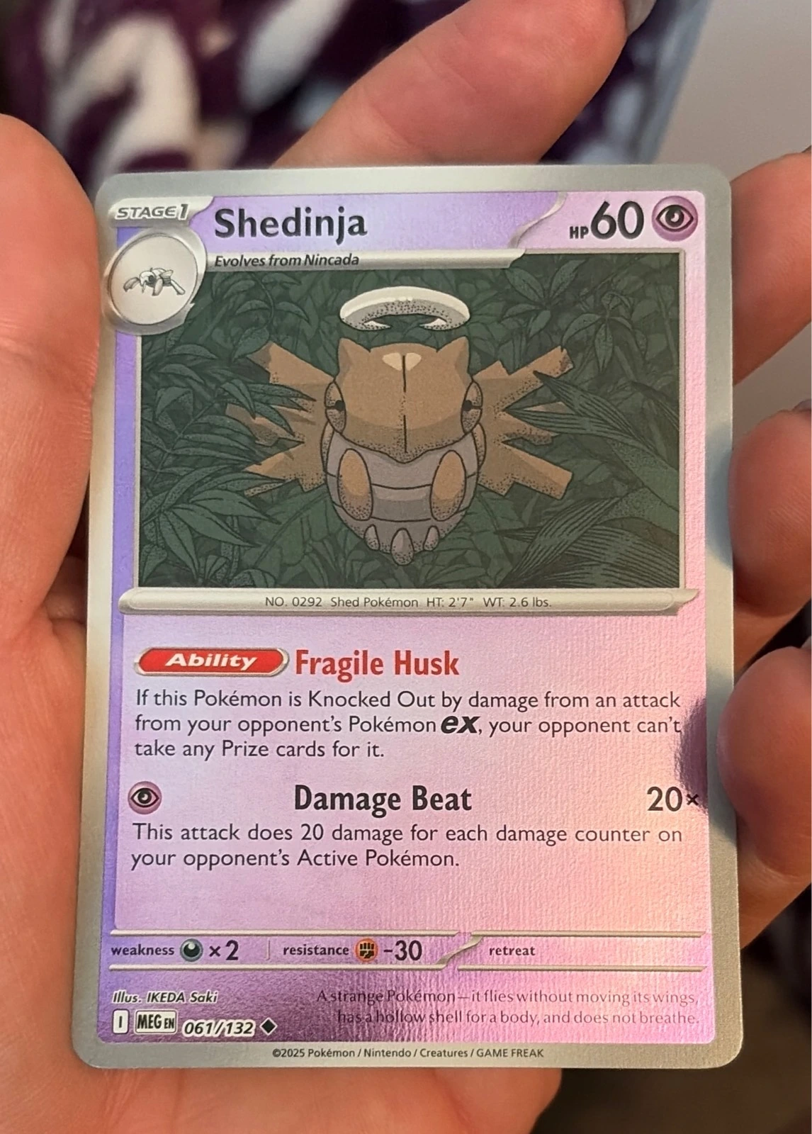 Shedinja 061/132 Uncommon Mega Evolution Pokemon Reverse Holo Near Mint #061/132