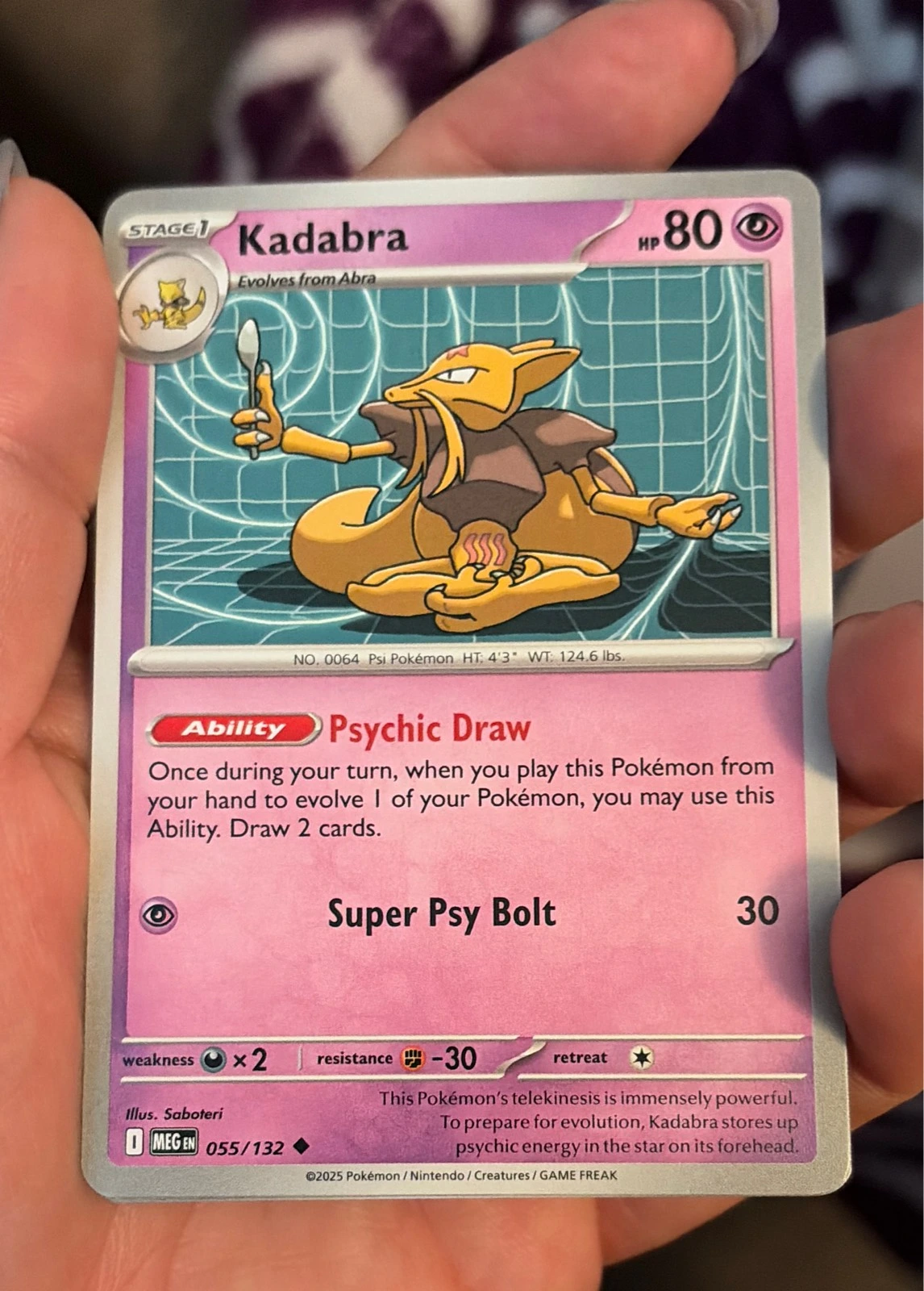 Kadabra 055/132 Uncommon Mega Evolution Pokemon Near Mint #055/132