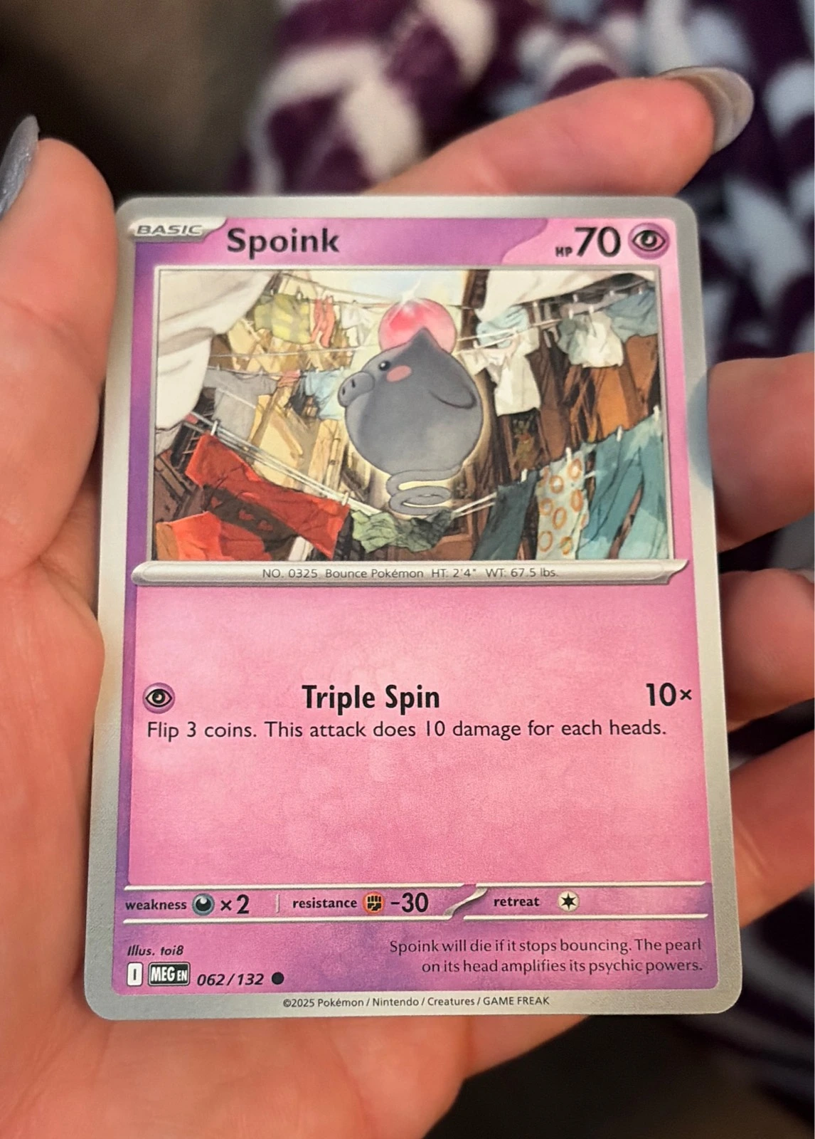Spoink 062/132 Mega Evolution Near Mint Pokemon Card #062/132
