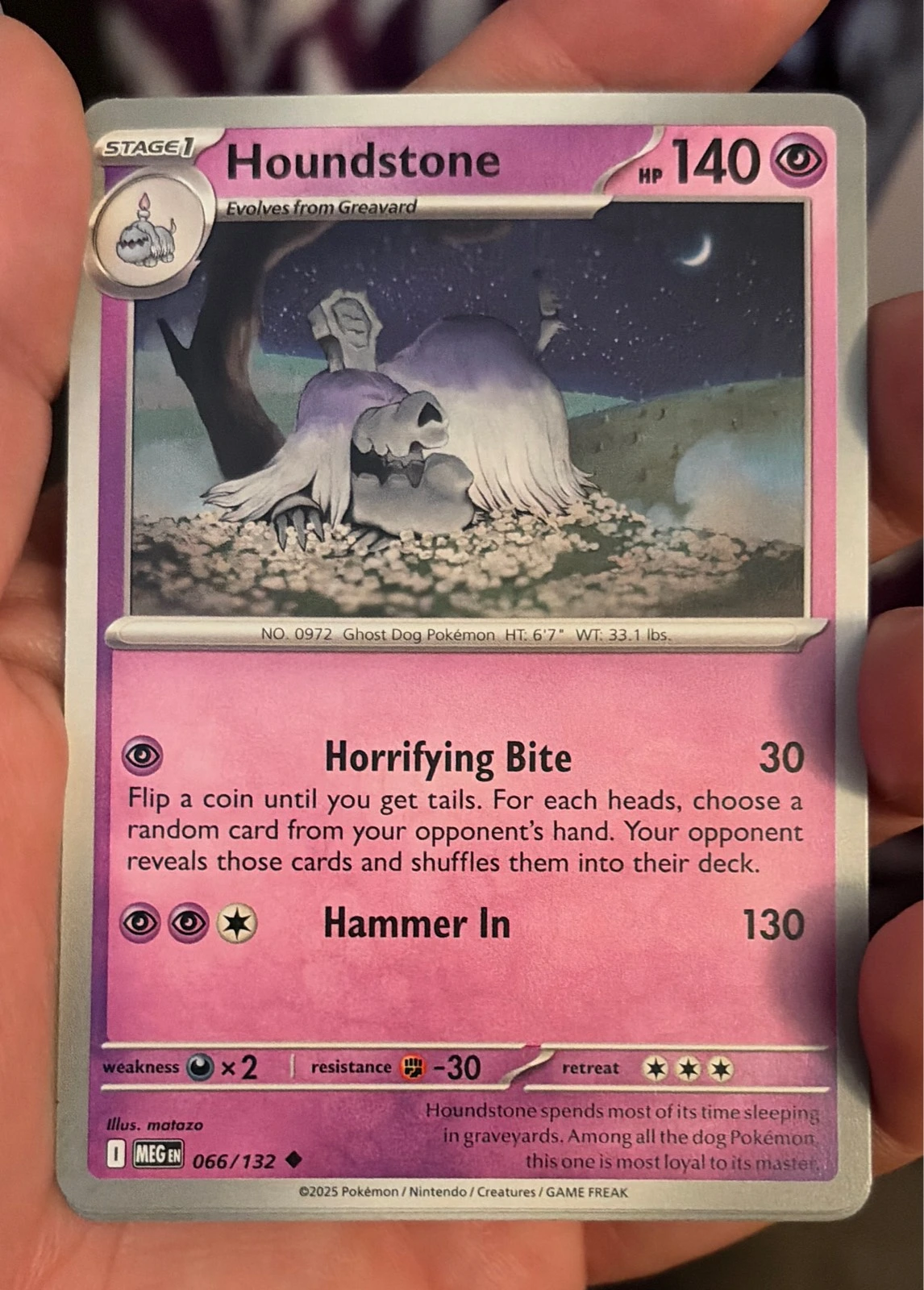 Houndstone 066/132 Uncommon Mega Evolution Pokemon Near Mint #066/132