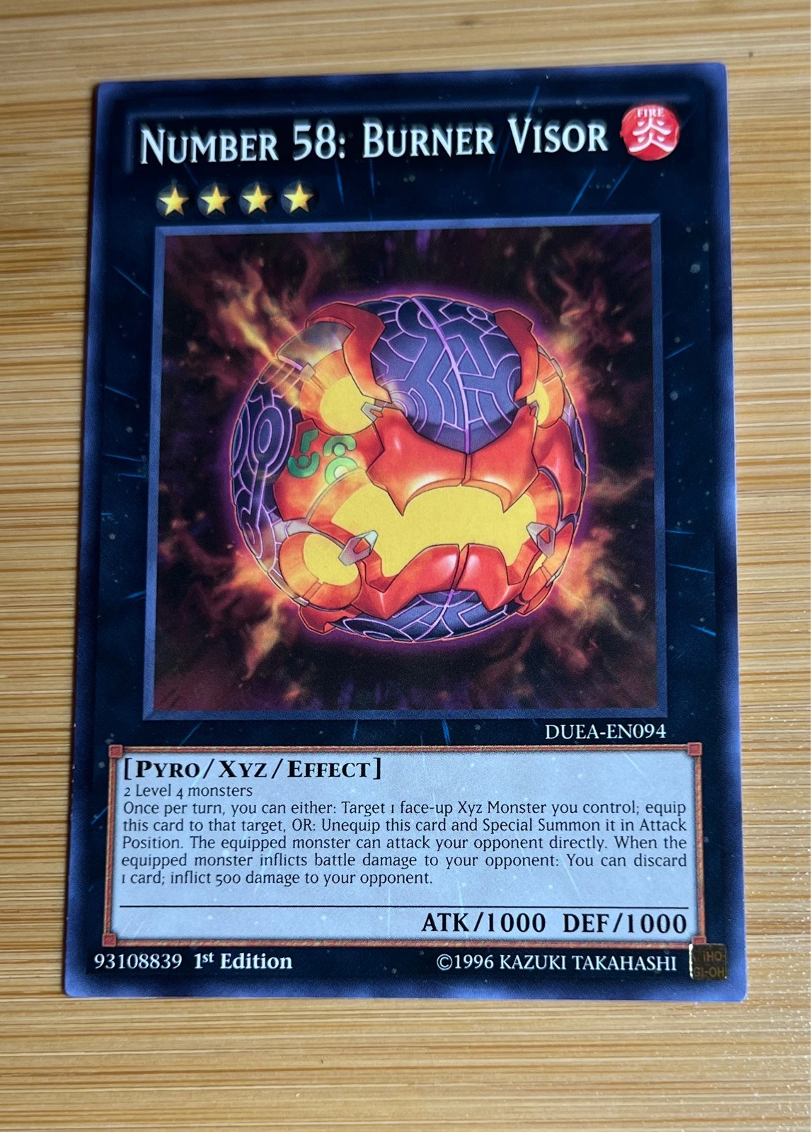 Number 58: Burner Visor - Duelist Alliance #DUEA-EN094