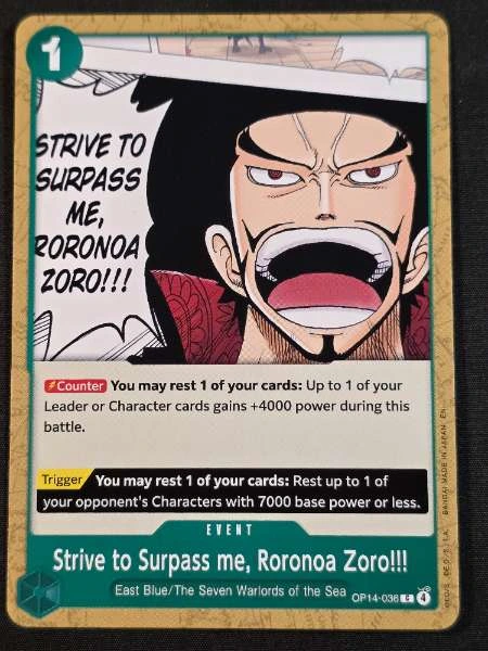 Strive to Surpass me, Roronoa Zoro!!! - The Azure Sea's Seven #OP14-036