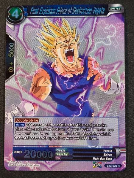Final Explosion Prince of Destruction Vegeta - Cross Worlds #BT3-036