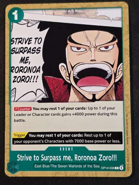 Strive to Surpass me, Roronoa Zoro!!! - The Azure Sea's Seven #OP14-036