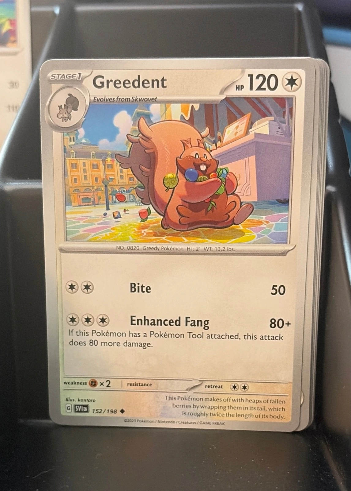 Pokemon Greedent 152/198 Scarlet and Violet Non Holo - Scarlet & Violet #152/198
