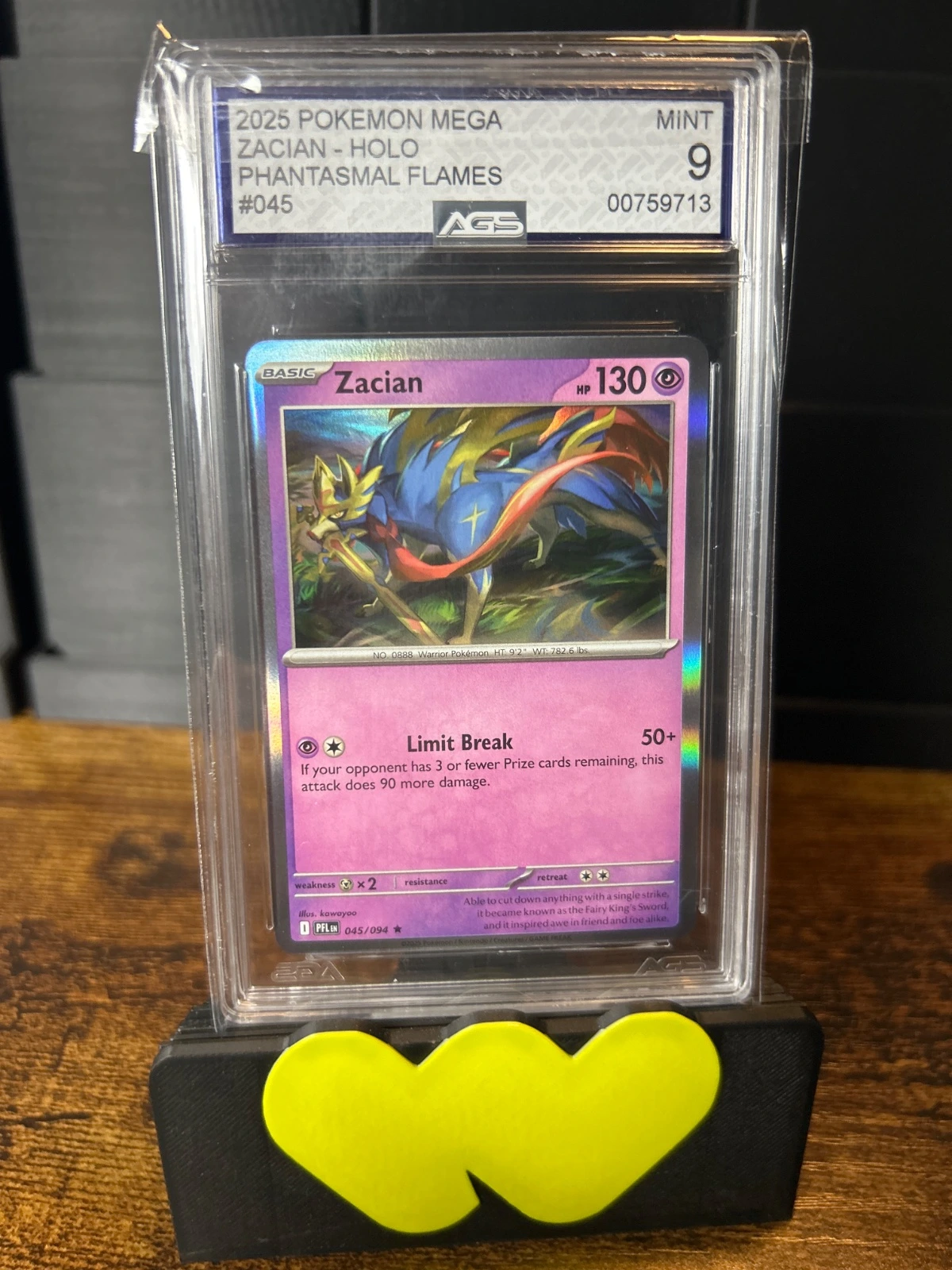 2025 Zacian Holo 045/094 AGS 9