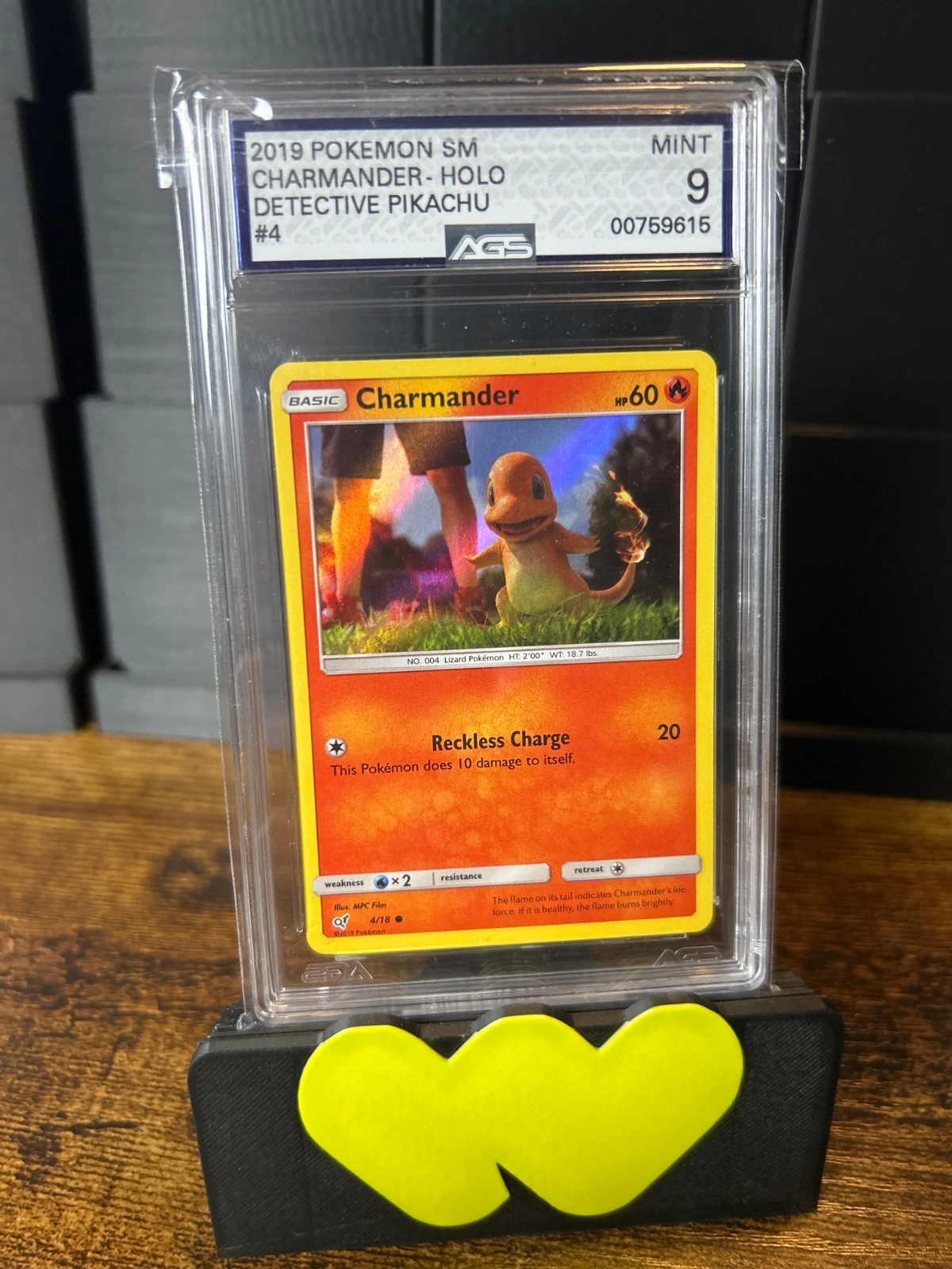 2019 Charmander Detective Pikachu Holo AGS 9