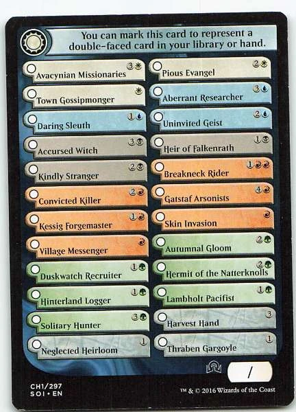 Checklist Card - Shadows over Innistrad #1/297