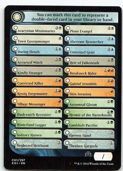 Checklist - Shadows over Innistrad #1/297