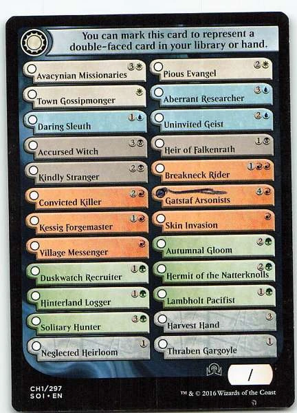 Checklist - Shadows over Innistrad #1/297