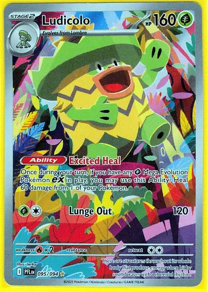 Ludicolo 095/094 Phantasmal Flames Pokemon Card Full Art Near Mint #095/094