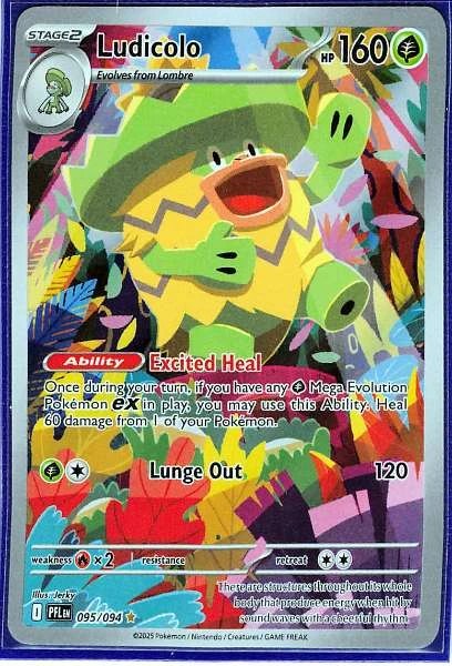 Ludicolo 095/094 Phantasmal Flames Pokemon Card Full Art Near Mint #095/094